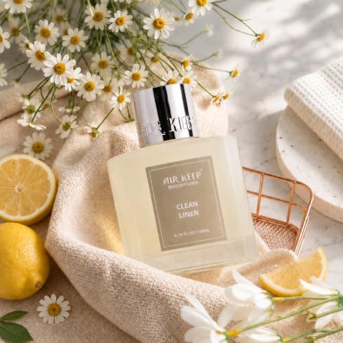 Airkeep Reed Diffuser Set/Clean Linen/6.76 fl oz(200ml)/1 Pack/Home & Office Decor Aromatherapy Diffuser Oil Gift Set
