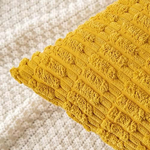 MIULEE Decorative Throw Pillow Covers 18x18 Mustard Yellow Pack of 2