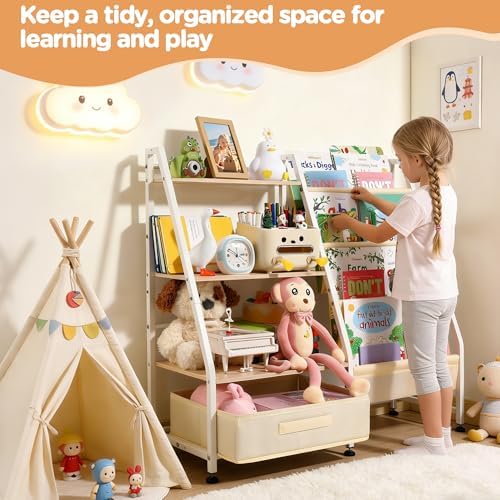 Kids Bookshelf and Toy Storage-Book Shelf for Kids Rooms, Toddler Bookshelf