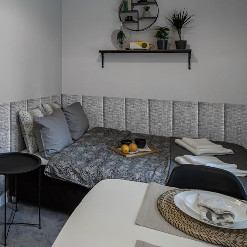 Linen Peel and Stick Headboard, Soundproof Anti-Collision Wall Panel