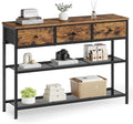 SONGMICS Console Table with 3 Fabric Drawers, Narrow Entryway Furniture
