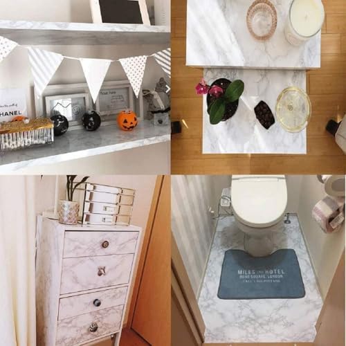 Marble Contact Paper White Peel and Stick Wallpaper for Kitchen Countertop