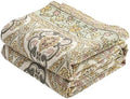 VANJOROY King Boho Throw Blanket, 100% Organic Cotton Breathable Skin-Friendly Ultra Soft 91" x 98" Bed Quilt Throw - Floral Rustic Decor Luxury Reversible Blanket for Sofa Couch Chair and Gift