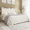 SHA CERLIN Queen Size Bed Frame with Storage Headboard & Charging Station