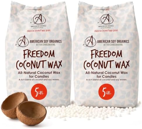 American Soy Organics Freedom Coconut Soy Wax Beads, Candle Wax, 10 lbs