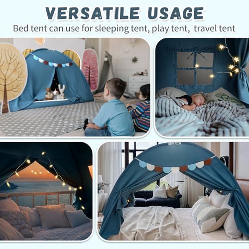 Twin Bed Tent for Kids, Toddler Privacy Tents on Bunk Bed Sleep Boys Canopy