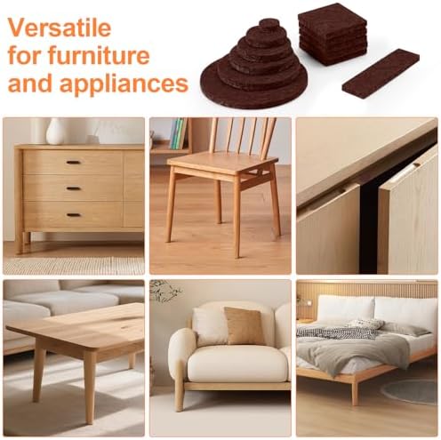 Felt Furniture Pads 400 Pieces, Furniture Pads for Hardwood Floors Brown
