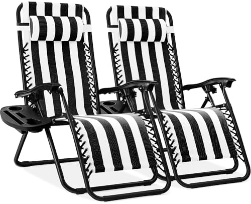 Best Choice Products Zero Gravity Chair Recliner, Black Striped
