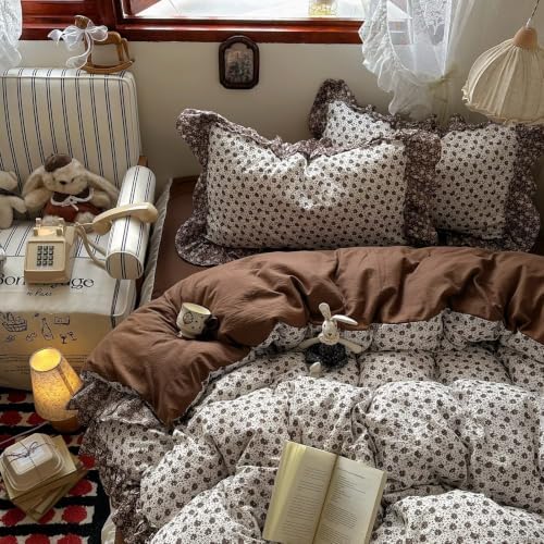 Vintage Duvet Cover Set 3 Pcs,Twin Size 68"×86" Comforter Cover