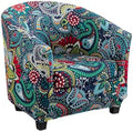 NILUOH Club Chair Slipcover 2 Piece Stretch Barrel Chair Covers Printed Tub Chair Slipcovers Soft Accent Armchair Sofa Protector for Living Room（Flowers 5）