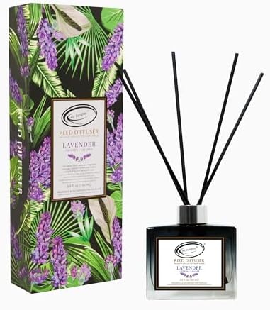 Air Jungles Lavender Reed Diffuser Set with Sticks 3.4 Fl Oz