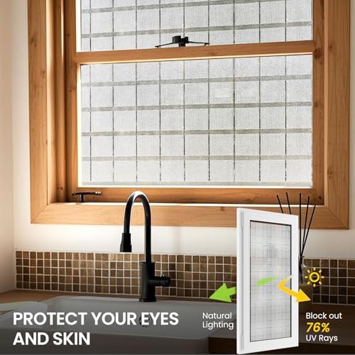 ADD.HERES Window Privacy Film, Glass Decorative Static Cling, 17.5" x 78.7"