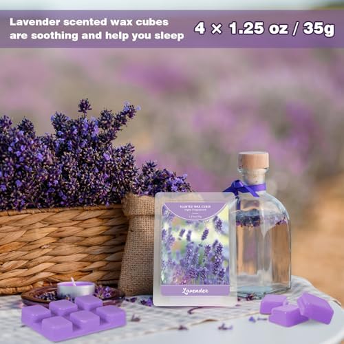 SCENTORINI Wax Melts Wax Cubes, Lavender Wax Melts for Sleep, 4 * 1.25oz