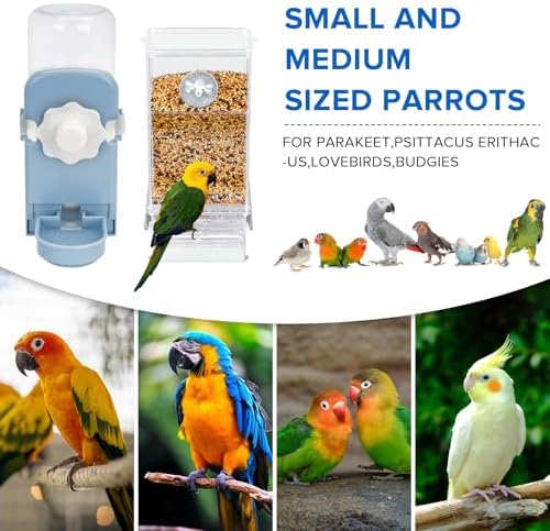 Lemtrflo No Mess Bird Feeder Water Dispenser Set, Automatic Bird Feeder