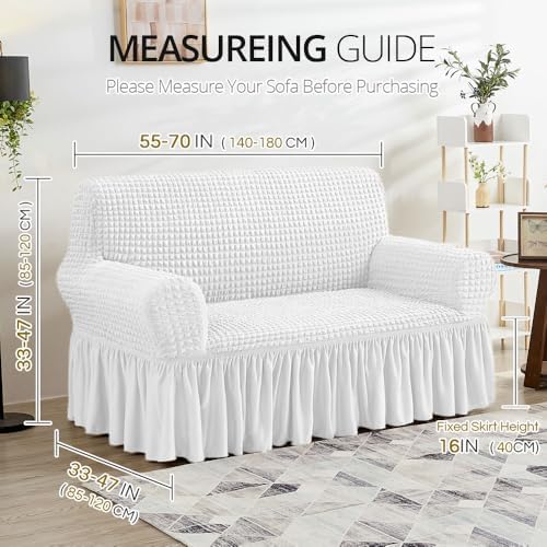 NICEEC Loveseat Covers Washable Love Seat Couch Covers Slipcover with Skirt