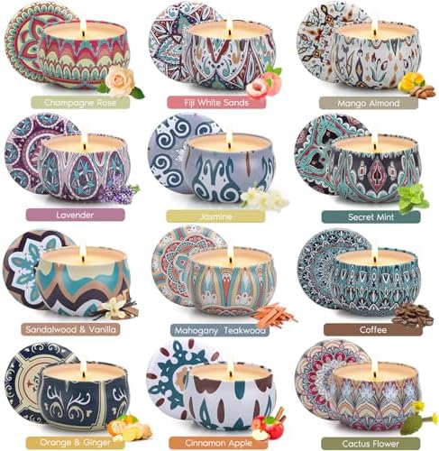 Scented Candles Gift Set, 12 Pack Candle Set, Gifts for Women