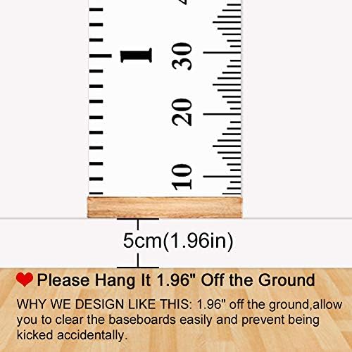 Growth Height Chart for Kids, Removable 79"x7.9" (Black & White)