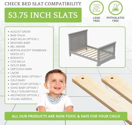 Replacement Bed Slats for Twin, Full, Queen & King Beds; Solid Wood Support