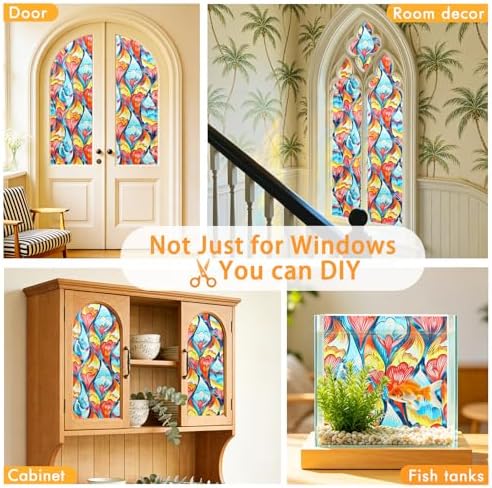 SOMWISE Frosted Window Privacy Film, Decorative Sun Heat Blocking, Anti UV