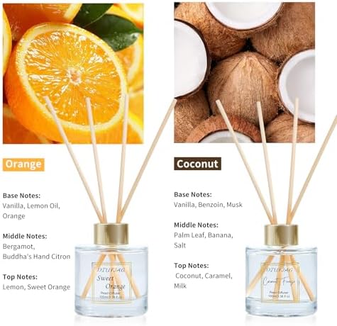 200ml Scent Diffuser with 6 Fiber Sticks, 6.76 oz Reed Diffuser Set