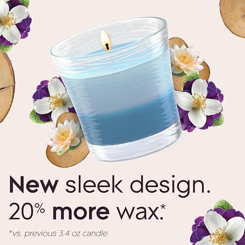 Glade 1-Wick 2in1 Scented Candle Jar, Moonlit Walk & Wandering Stream, Air Freshener Infused with Essential Oils, 4.08 Oz, 3 Count