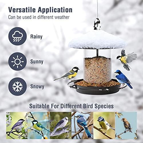 Pack of 2 - Metal Roof Bird Feeder for Backyard Birds, Bronze.
