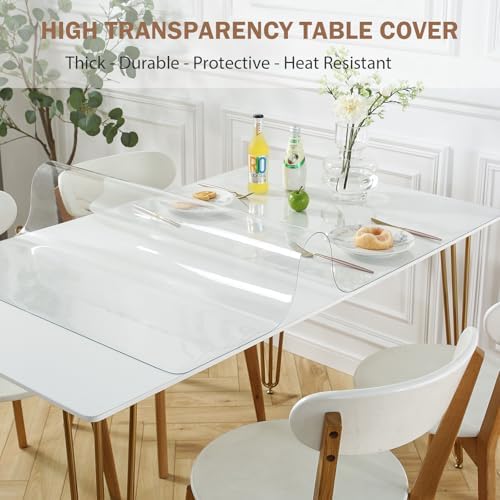 LovePads Clear Table Cover Protector 22 x 44 Inch, 1.5mm Thick Plastic Mat