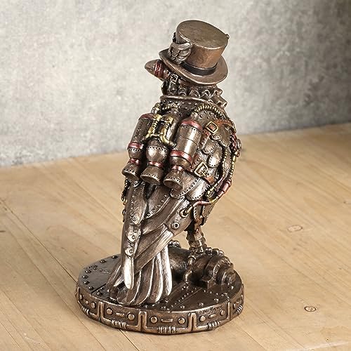Veronese Design 5 1/2 Inch Steampunk Ravencroft Rocket Fuel Resin Sculpture Cold Cast Bronze Finish