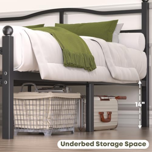 14 Inch King Bed Frame with Headboard and Footboard