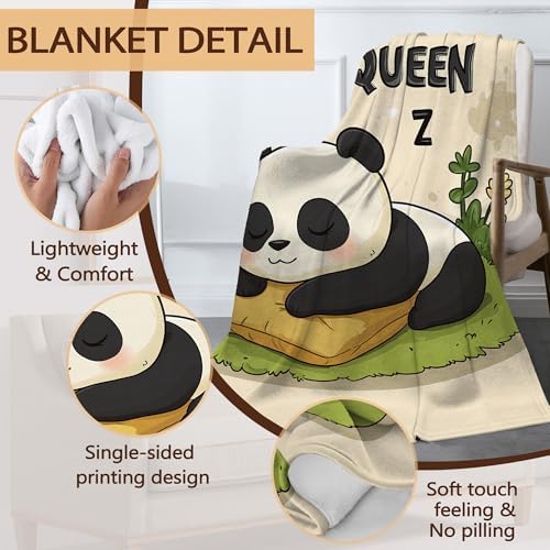 Cute Panda Throw Blanket for Couch Home Decoration,Sleeping Animal Cozy Fluffy Blanket,Decorative Flannel Fleece Fall Throw for Sofa Living Room Travel,Camping,Naps,Reading40 X 50 Inch