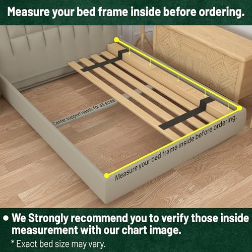 Treaton, 0.68-Inch Heavy Duty Vertical Wooden Bunkie Board/Bed Slats, King, Beige