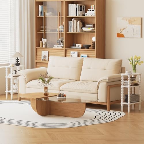 Veegle Narrow Side Table Small End Table for Small Spaces White