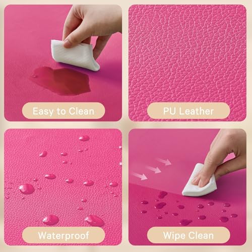 Waterproof Baby Play Mat for Floor Memory Foam 47 * 47 Cushion Playpen Playmat Tummy Time Crawling Mat Nursery Rug Thick Pad Create Soft & Safe Area for Infants,Toddler,Kids,Hot Pink