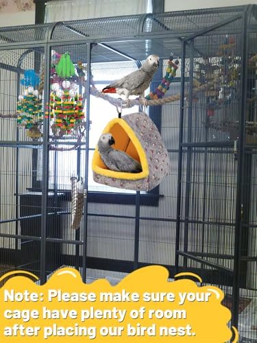 MEWTOGO Large Winter Warm Bird Nest House with Support Board for Cage