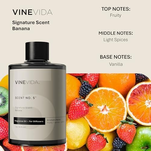 VINEVIDA [16 Fl Oz] Banana Fragrance Oil for Cold Air Diffusers, Essential Oils for Diffuser Oil Refill & Air Freshener Room Spray