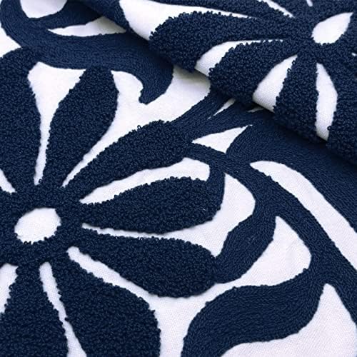 Alysheer Floral Embroidered Throw Pillow Cover 18"x18" 1pc, Navy Blue