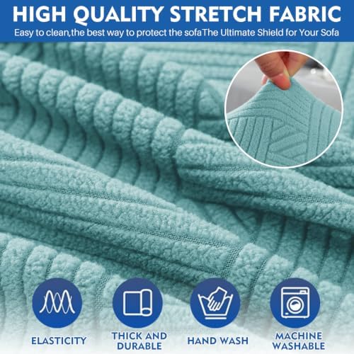 XINEAGE Loveseat Slipcover Pet Friendly, Stretch Couch Cover,Light Blue