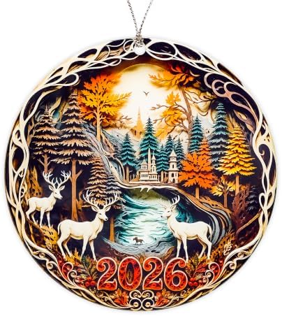 Deer Christmas Ornaments 2026, Hunting Ornaments for Christmas Tree, Deer Hunting Gifts for Men, Grandpa, Dad, Husband, Woodland Holiday Tree Ornament, Gift Exchange Present