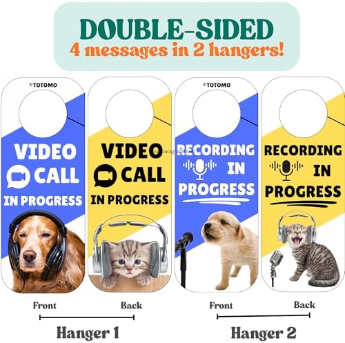 Do Not Disturb Door Hanger Signs, Dog and Cat Studio, 2 Pack