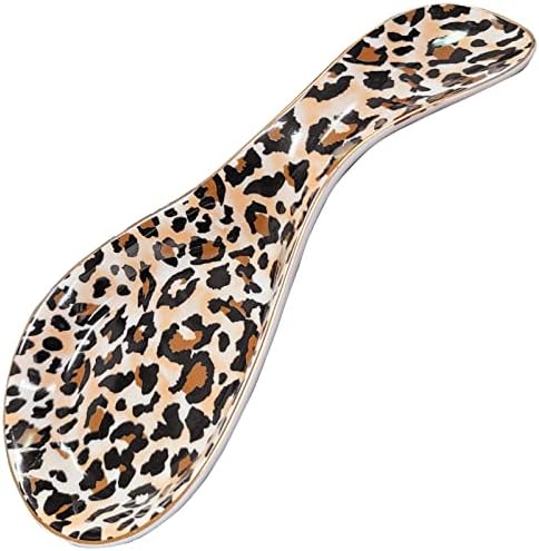 Ceramic Spoon Rest for Stove Top Kitchen Counter Large Spoon Holder Farmhouse Floral Flowers Print Coffee Spoon Cooking Utensil Tools Rest Modern Kitchen Decor