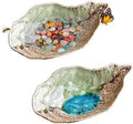 2PCS Butterfly Watering Station Outdoors Butterfly Feeders Garden Butterfly Feeder Ceramics Butterfly Puddler with 3.5 Ounce Colored Stones for Garden Lawn Decor