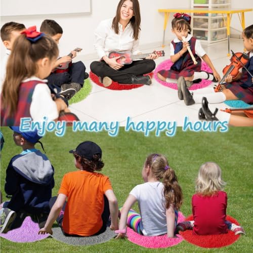 12 Pcs Classroom Rug– 16" Soft Non Slip Circle Rug Set for Classroom
