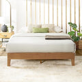 Mellow Naturalista Grand - 12 Inch Solid Wood Platform Bed with Wooden Slats - No Box Spring Needed - King (Natural Pine)