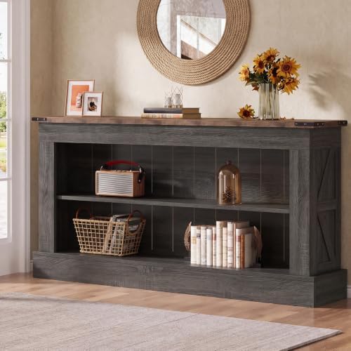 Tribesigns 63" Console Table, 3-Tier Entryway Table with Storage Shelves