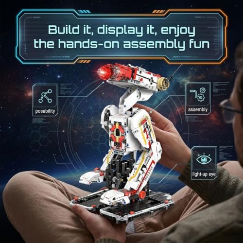 HJPLPXH Space Robot Dog Building Set with LED Light and Walking Design