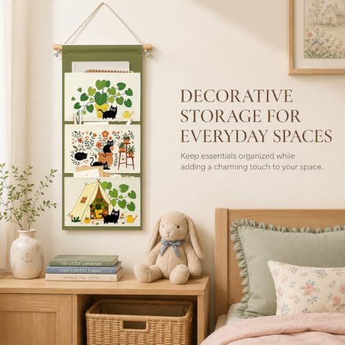 IAXIC Garden Wall Organizer, Canvas Storage Pockets for Nursery Room