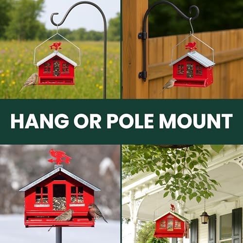 Perky-Pet Squirrel-Be-Gone II Country Style Bird Feeder, 8 lb Seed Capacity
