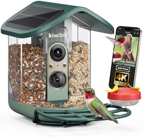 Solar Bird Feeder with Camera, 4K Auto Focus, Kiwibit Bird Feeder 2 Pro