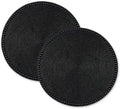 13" Round Glass Beaded Placemats - 2 Pack Table Mats Chargers for Dinner Plates, Plate Chargers Boho Luxurious Elegant Décor for Dining Table, Events & Parties (Black)