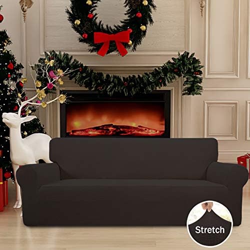 Easy-Going Stretch Couch Covers for Sofa Washable Large Chocolate